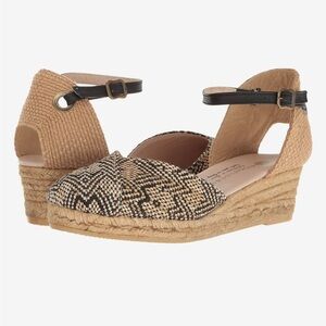 Eric Michael Copa Espadrille Wedge Style Low Heel with Twill Upper Size 7.5